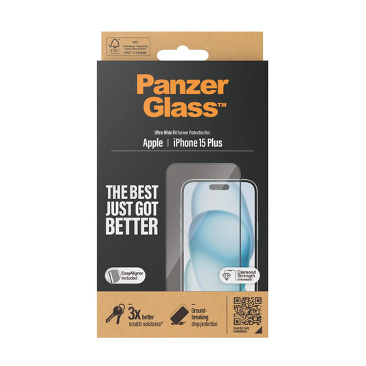 PanzerGlass Apple iPhone 15 Plus med Easy Aligner