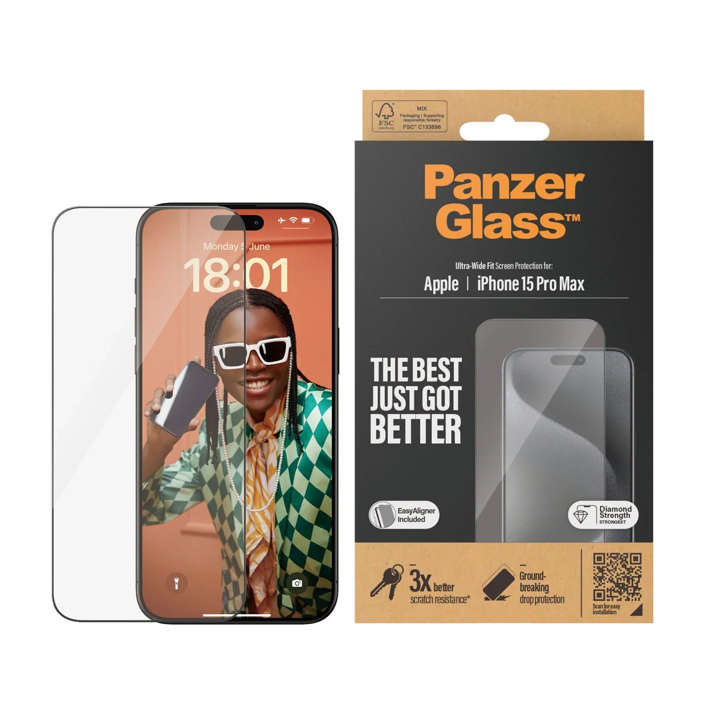 PanzerGlass Apple iPhone 15 Pro Max med Easy Aligner
