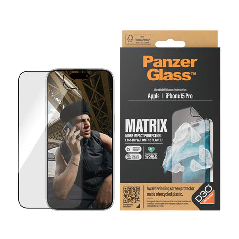 PanzerGlass Apple iPhone 15 PRO MATRIX Screen Protector with D3O®