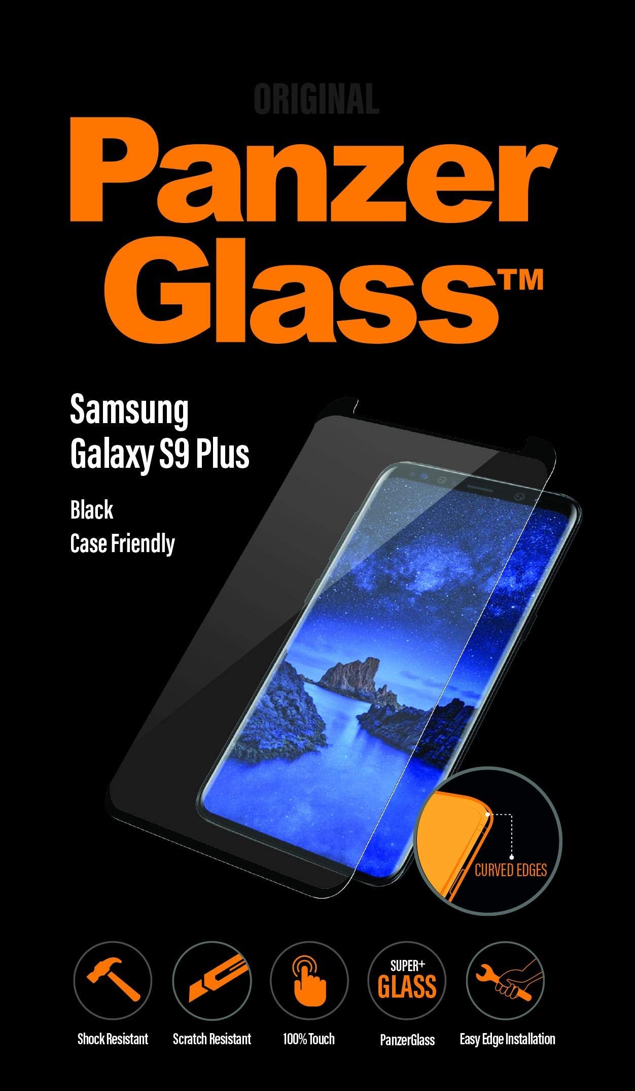 PanzerGlass - Samsung Galaxy S9 Plus Black Case Friendly