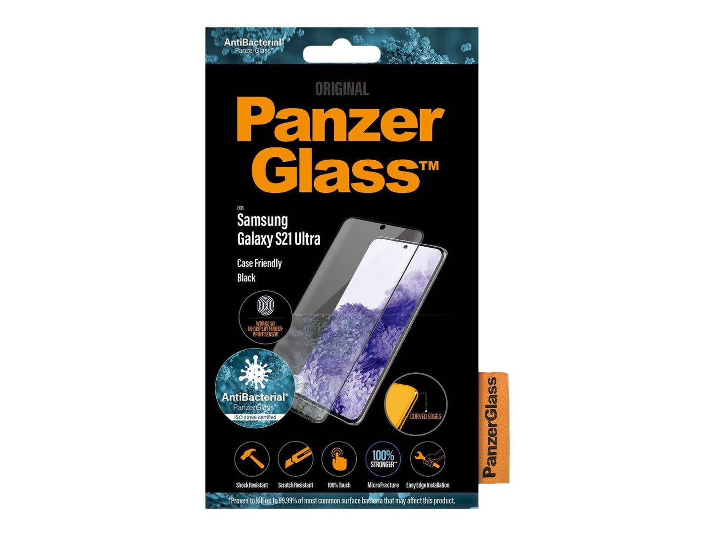 PanzerGlass - Samsung Galaxy S21 Ultra Black Case Friendly, FP Sensor