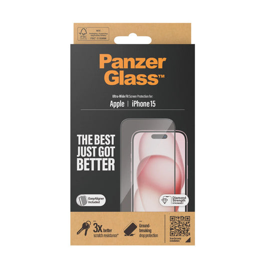 PanzerGlass Apple iPhone 15 med Easy Aligner