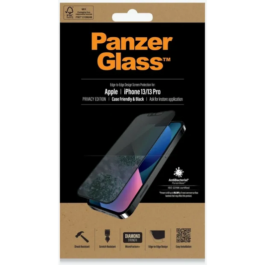 PanzerGlass Apple iPhone 13/13 Pro Black Case Friendly Privacy