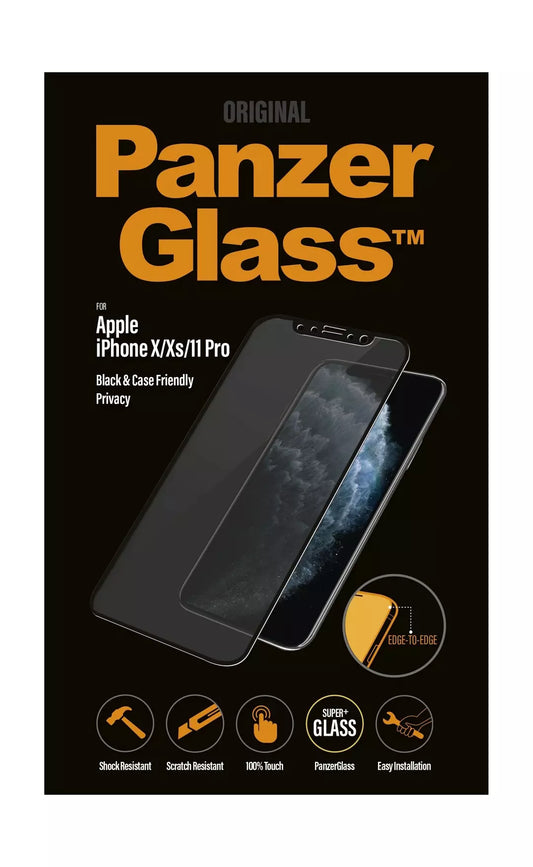 PanzerGlass - Apple iPhone X/Xs/11 Pro Case Friendly, Privacy Black