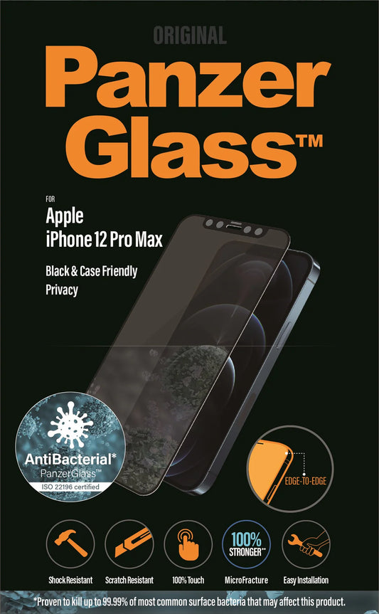 PanzerGlass Apple iPhone 12 Pro Max Black Case Friendly, Privacy